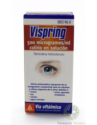 VISPRING COLIRIO 15 ml Alivio rápido de la congestión ocular leve