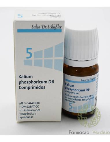 KALIUM PHOSPHORICUM D6 Nº 5  DHU SALES DE SCHÜSSLER Activa en músculos y nervios