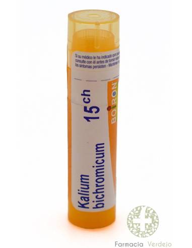 KALIUM BICHROMICUM 15CH GRANULOS TUBO SIMPLE BOIRON Acción en mucosas, piel, tejido fibroso y perios