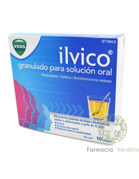 ILVICO 10 SOBRES VICKS GRANULADO Ayuda a controlar malestar, síntomas catarrales y gripales
