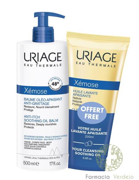 URIAGE XEMOSE BAUME ÓLEO CALMANTE 500ML COM ÓLEO DE LIMPEZA PARA PRESENTE