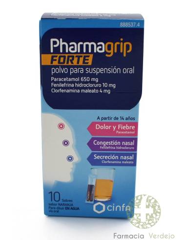 PHARMAGRIP FORTE 10 SOBRES  PARA SUSPENSION ORAL Alivio de los síntomas catarrales y gripales