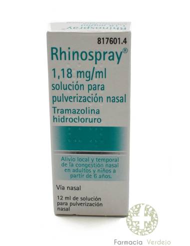RHINOSPRAY 1,18 mg/ml SOLUCION PARA PULVERIZACION NASAL 12 ml Alivio rápido de la congestión nasal