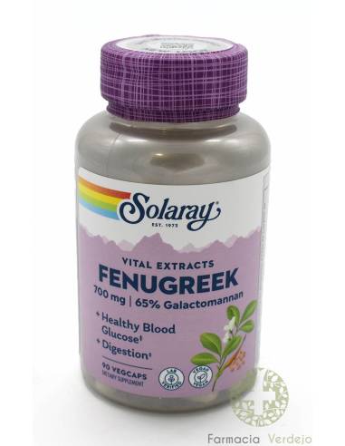 FENUGREEK SOLARAY 350 MG 90 CAPS ajuda o equilíbrio metabólico