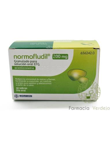NORMOFLUDIL EFG 200 mg 30 SOBRES  PARA SOLUCION ORAL Facilita la expulsión de mucosidad