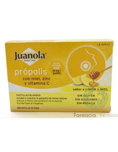 JUANOLA PRÓPOLIS LIMÃO MEL 24 COMPRIMIDOS MACIOS