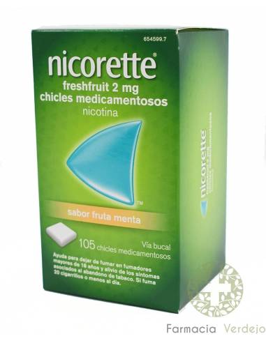 NICORETTE FRESHFRUIT 2 mg 105 CHICLES AYUDA PARA DEJAR DE FUMAR