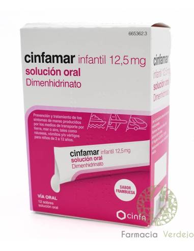 CINFAMAR INFANTIL 12,5 mg 12 ENVELOPES SOLUÇÃO ORAL 5 ml
