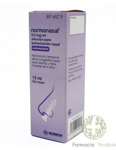 NORMONASAL 0,5 mg/ml SOLUCION PARA PULVERIZACION NASAL  15 ml Alivio rápido de congestión nasal