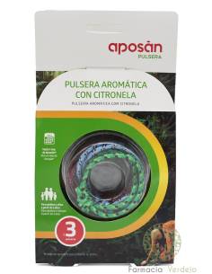 PULSERA AROMATICA CITRONELA APOSAN 3 U Mantiene lejos los...