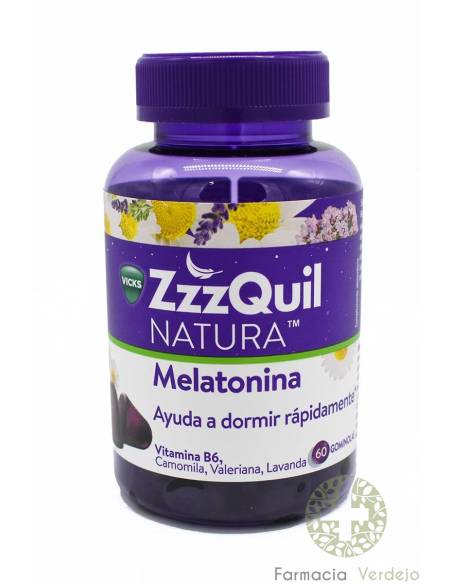 ZZZQUIL NATURA 60 GOMAS AROMATIZADAS COM BAGAS Facilite o adormecimento rapidamente