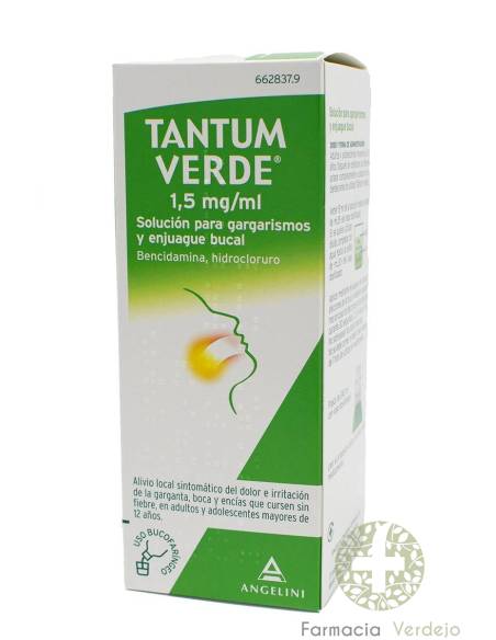 GREEN TANTUM 1,5 MG/ML GARGLE & SOLUÇÃO DE ENXAGUANTE BUCAL 1 FRASCO 240 ML GARGANT IRRITAÇÃO