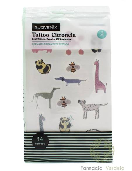 SUAVINEX TATTOO CON CITRONELLA 14 UNIDADES