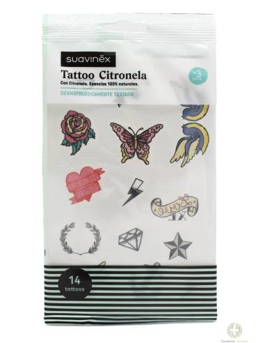 SUAVINEX TATTOO CON CITRONELLA 14 UNIDADES