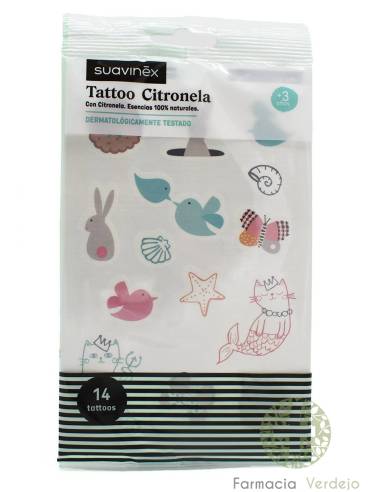 SUAVINEX TATTOO CON CITRONELLA 14 UNIDADES