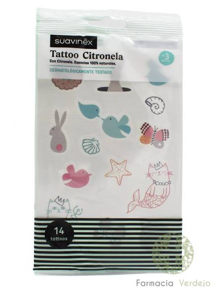 SUAVINEX TATTOO CON CITRONELLA 14 UNIDADES