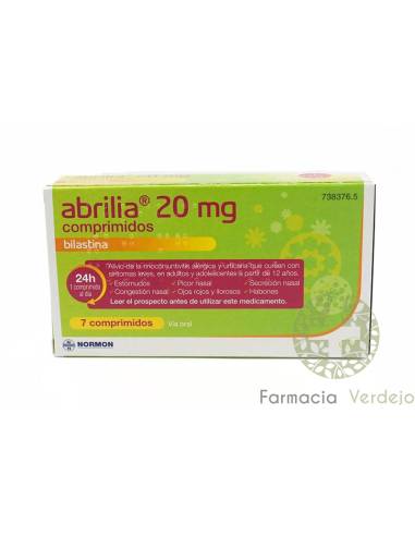 ABRILIA EFG 20 mg 7 COMPRIMIDOS Alivia a rinoconjuntivite alérgica e a urticária