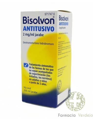 BISOLVON ANTITUTIVE 2 mg/ml XAROPE 200 ml Acalma tosses irritativas e nervosas