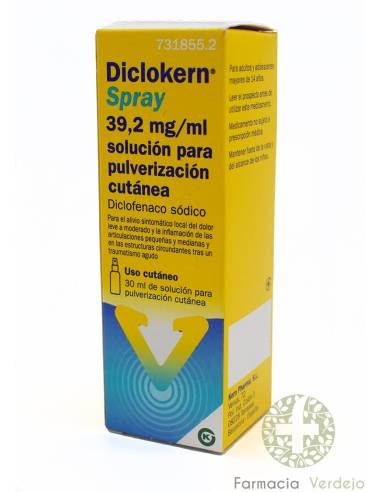 DICLOKERN SPRAY  SOLUCION PARA PULVERIZACION CUTANEA  30 ml Alivia dolor local leve y moderado