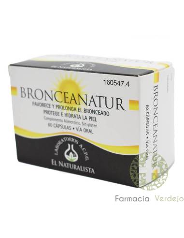 BRONCEANATUR EL NATURALISTA 60 CAPS Promove e prolonga o bronzeado protegendo a pele