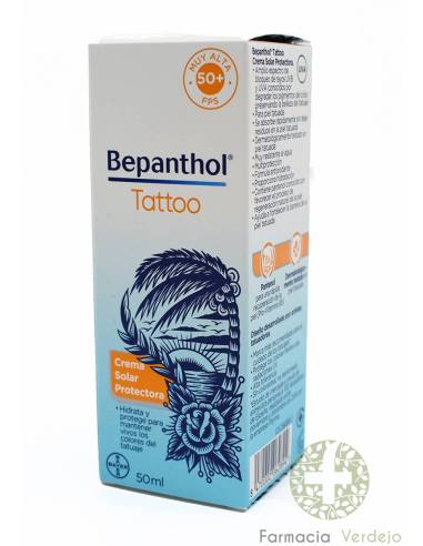 BEPHANTOL TATTOO PROTETOR SOLAR CREME PROTETOR 50ML Mantém as cores da tatuagem protegendo do sol