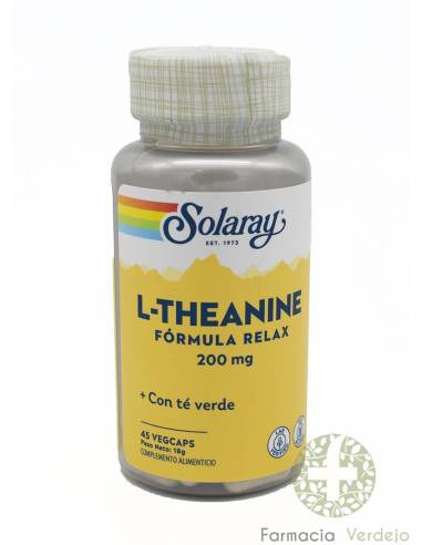 L-THEANINE 200 MG 45 CAPS SOLARAY Relaxa e otimiza o metabolismo e o sistema nervoso