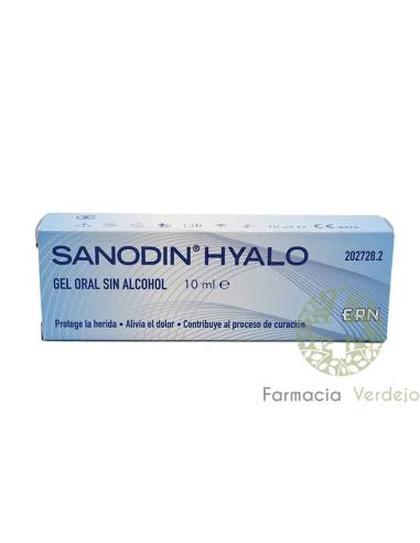 SANODIN HYALO GEL ORAL 1 TUBO 10 ML Cura las heridas de la mucosa bucal