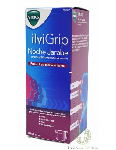 VICKS ILVIGRIP NOCHE JARABE 180 ml Tratamiento nocturno del resfriado y gripe