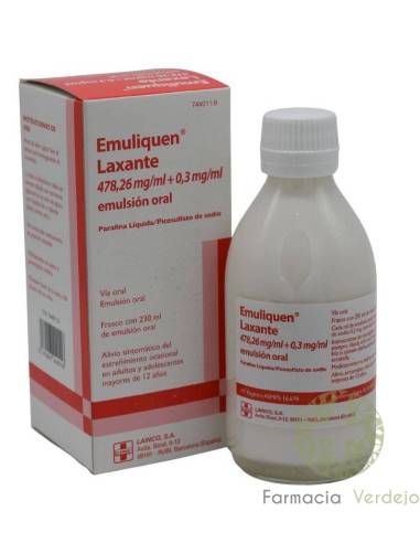 EMULIQUEN LAXANTE ORAL EMULSION FRASCO 230 ml Alívio ocasional da constipação