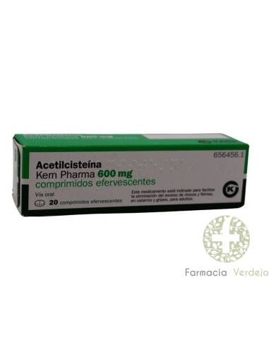 ACETILCISTEÍNA KERN PHARMA EFG 600 MG 20 EFR COMPRIMIDOS Facilita a eliminação do muco