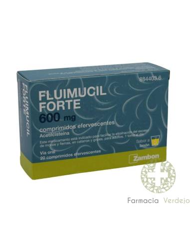 FLUIMUCIL FORTE 600 MG 20 COMPRIMIDOS EFERVESCENTES ELIMINA MOCOS FLEMAS CATARRO GRIPE