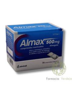 ALMAX 500 MG 54 COMPRIMIDOS MASTIGÁVEIS Acidez e Controle...