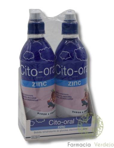 CITO-ORAL JUNIOR ZINC  500 ML 2 BOTELLAS Rehidratante para niños sabor fresa