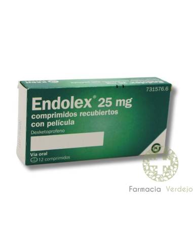 ENDOLEX (DEXCETOPROFENO) 25 mg 12 COMPRIMIDOS Acalma dores musculares, dentárias ou menstruais