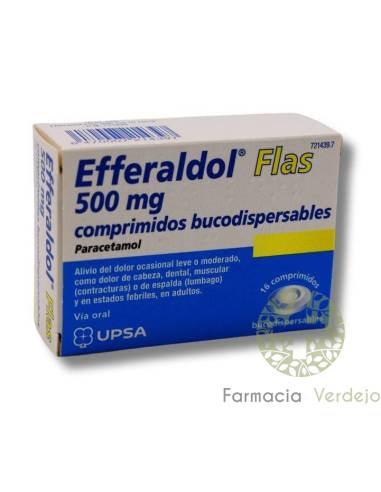 EFFERALDOL FLAS 500 MG 16 COMPRIMIDOS ORODISPERSÍVEIS