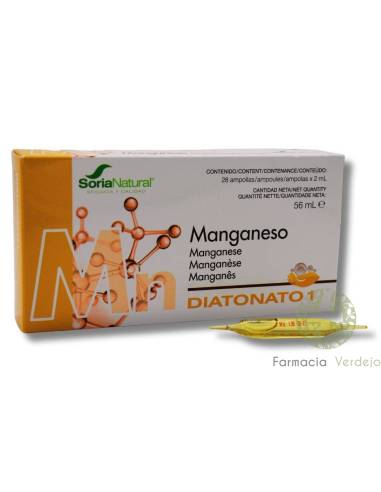 DIATONATO 1 MANGANESO 28 AMPOLLAS SORIA NATURAL Regulación