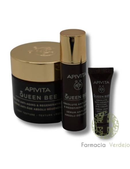 APIVITA XMAS QUEEN BEE LIGHT+MINI SERUM+EYES Pacote de presente de saco de higiene