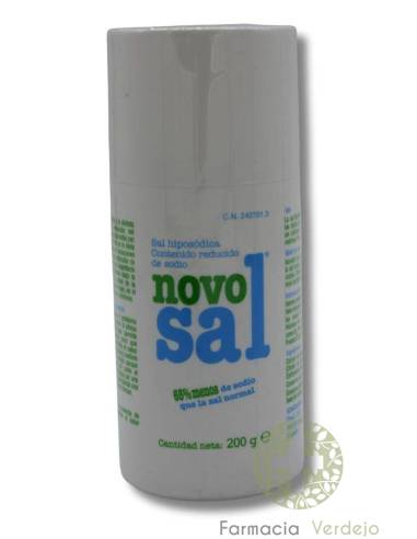 NOVOSAL SAL DIETÉTICO COM BAIXO TEOR DE SÓDIO 200 G Sal de mesa para dietas com baixo teor de sódio