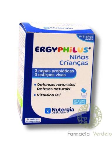ERGYPHILUS KIDS 14 SACHES NUTERGIA Aumenta as defesas dos pequenos