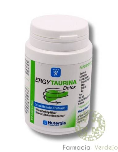 ERGYTAURINE DETOX NUTERGIA 60 CAPS Desintoxica e protege o fígado