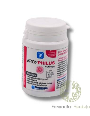 ERGYPHILUS INTIMA 60 CAPS NUTERGIA Equilibra a microflora vaginal e urinária