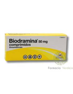 BIODRAMINA 50 MG 12 COMP Previene y trata el mareo...