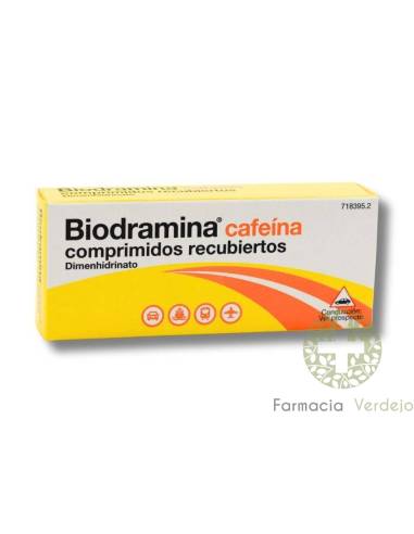 BIODRAMINE CAFEÍNA TRAVEL SICKNESS 4 COMPRIMIDOS REVESTIDOS