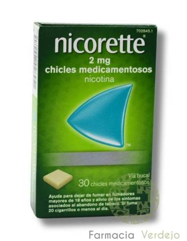 NICORETTE 2 mg 30 CHICLES MEDICAMENTOSOS PARA DEJAR DE FUMAR