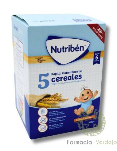 NUTRIBEN 5 cereais 600 g Trigo, arroz, aveia, centeio e milho