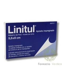 LINITUL CICATRIZANTE 10 INSERÇÕES IMPREGNADAS 5,5 x 8 cm
