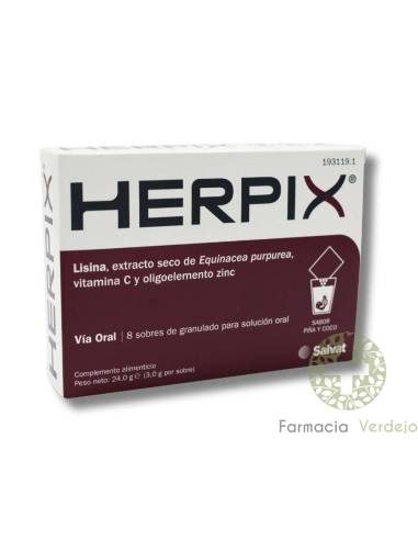 HERPIX 8 SACHÊS PARA SOLUÇÃO ORAL Nutrientes que ajudam a combater o herpes