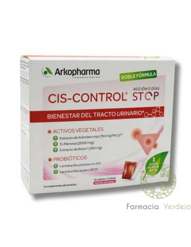 ARKOPHARMA CIS-CONTROL STOP ACCION 5 DIAS  Complemento de choque para problemas urinarios