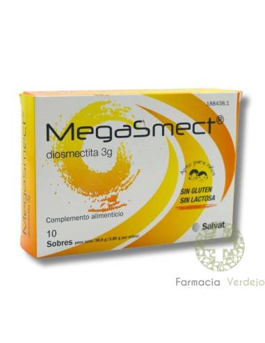 MEGASMECT  10 SOBRES Ayuda a controlar la diarrea de modo natural