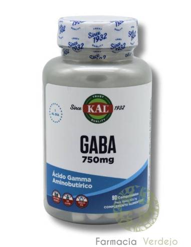 GABA 750 MG  90 COMP - KAL Neurotransmisor antiestrés